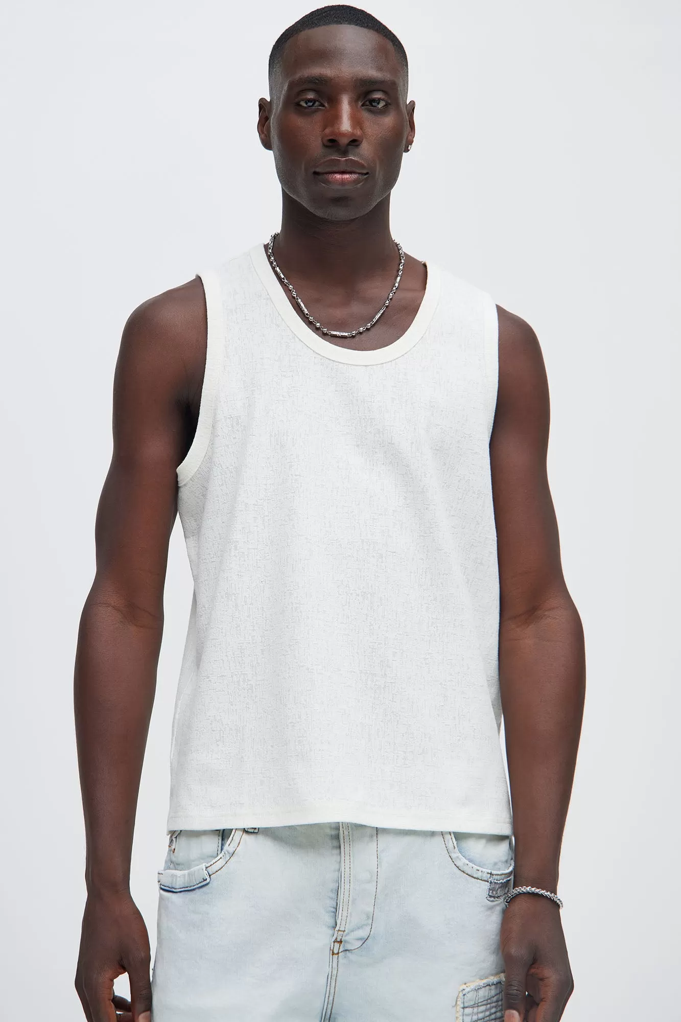 Duval Textured Relaxed Tank - Off White