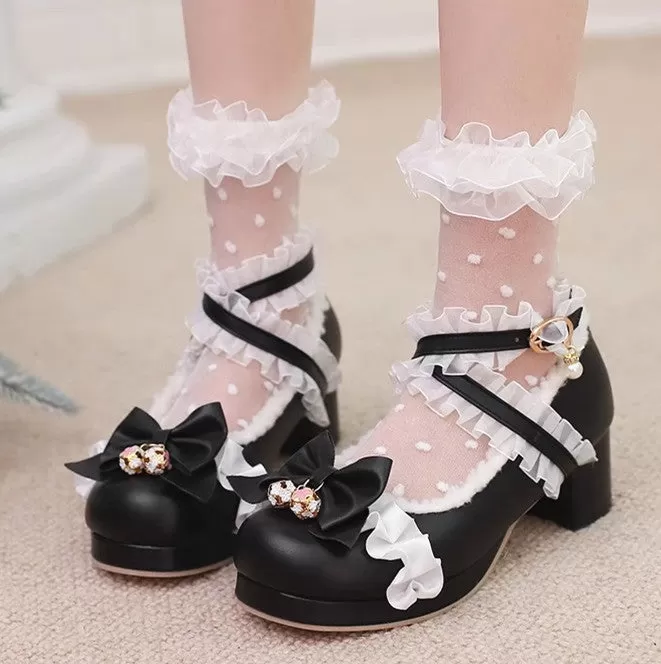 Fashion Bowtie Lolita Winter Shoes PN6229