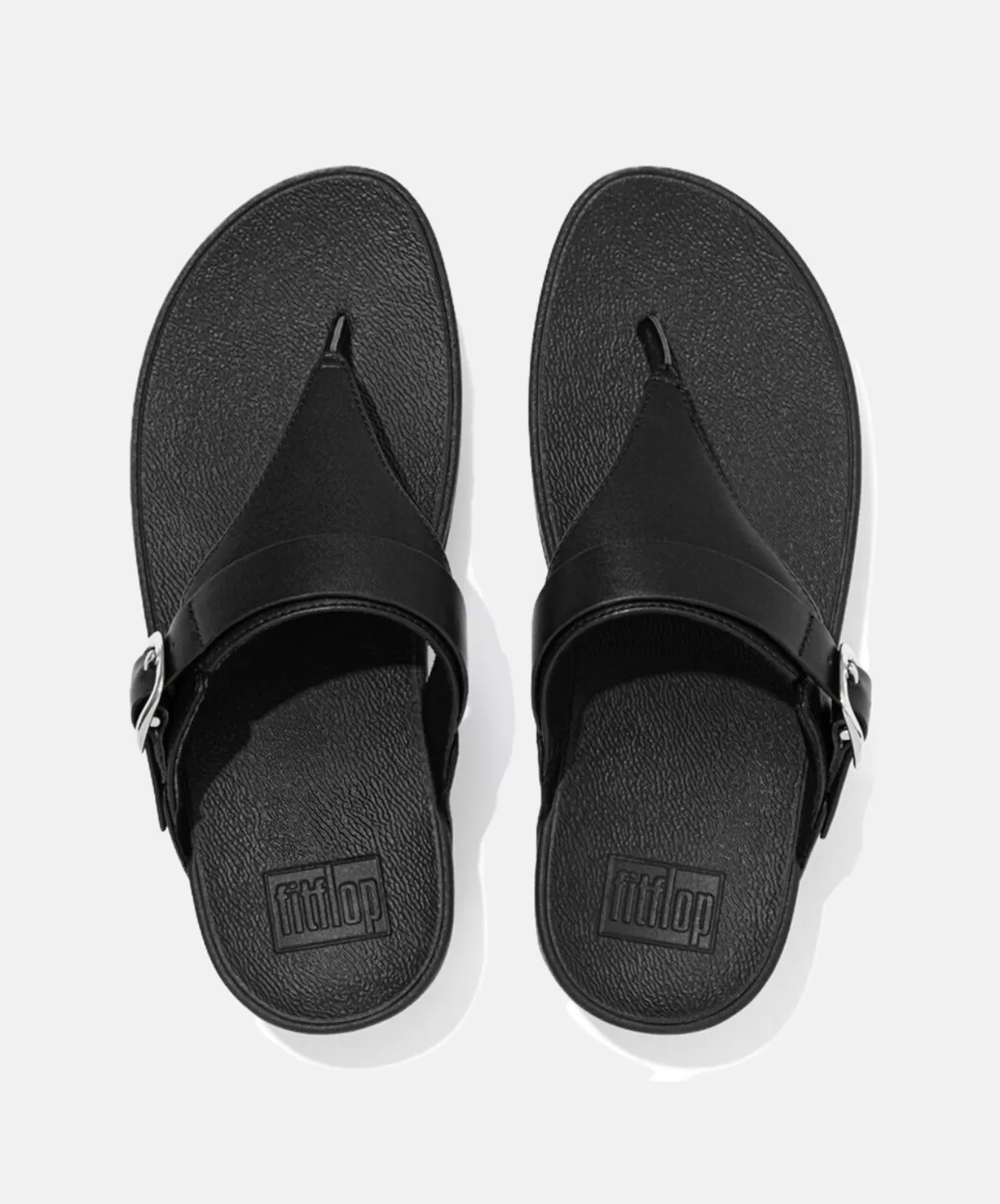 Fitflop Lulu Adjustable Leather Toe Post Sandals Black