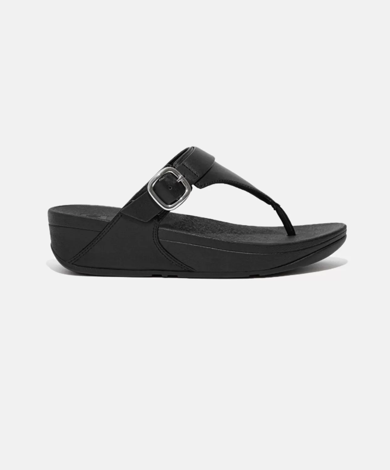 Fitflop Lulu Adjustable Leather Toe Post Sandals Black