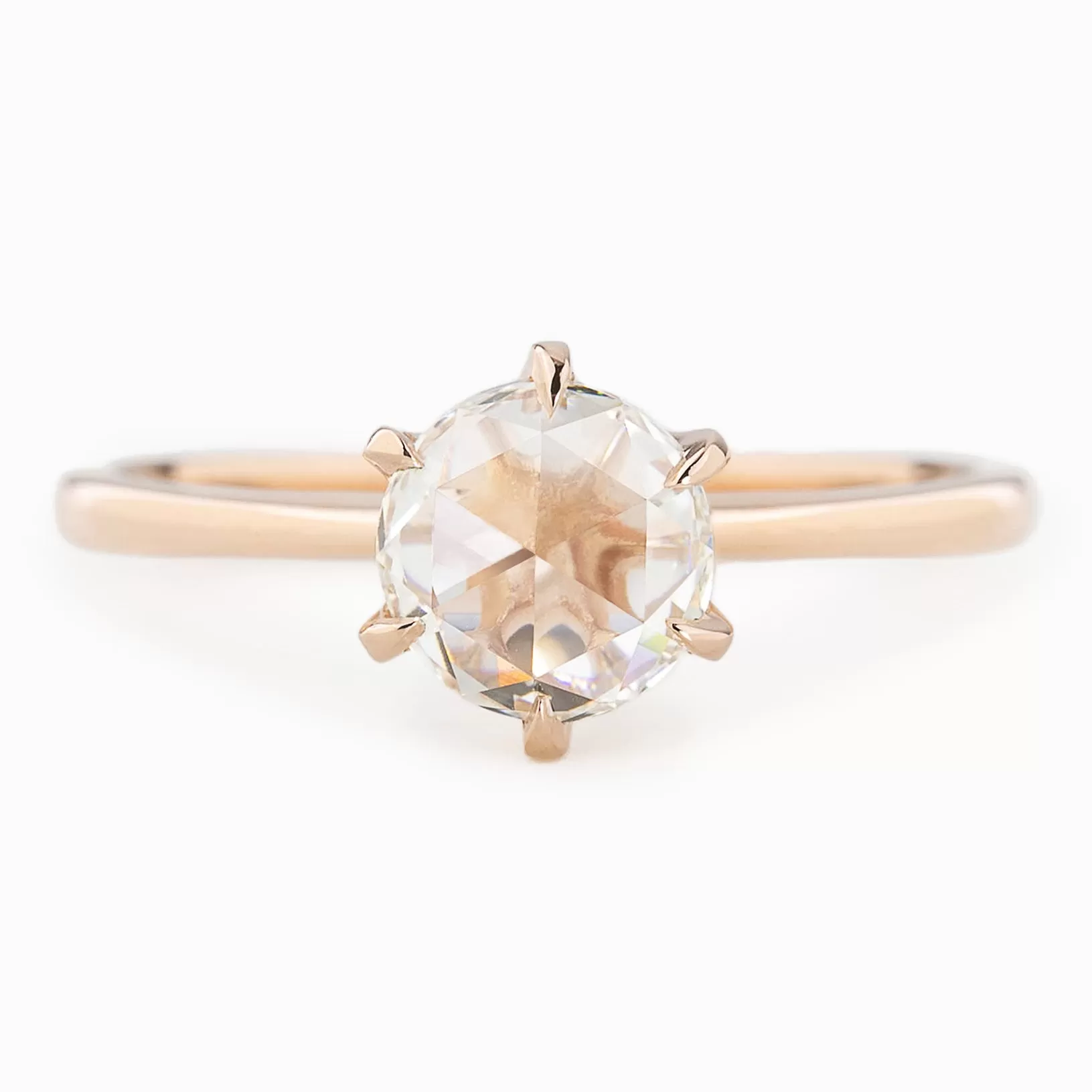 Floryn 1.18ct Rose Cut Diamond Ring, 14k rose gold, GIA Certified