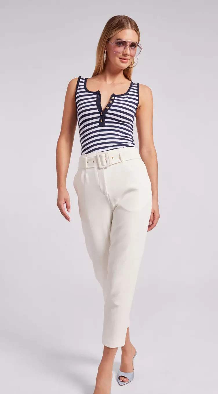 Generation Love - Fathima Striped Top - Navy/White