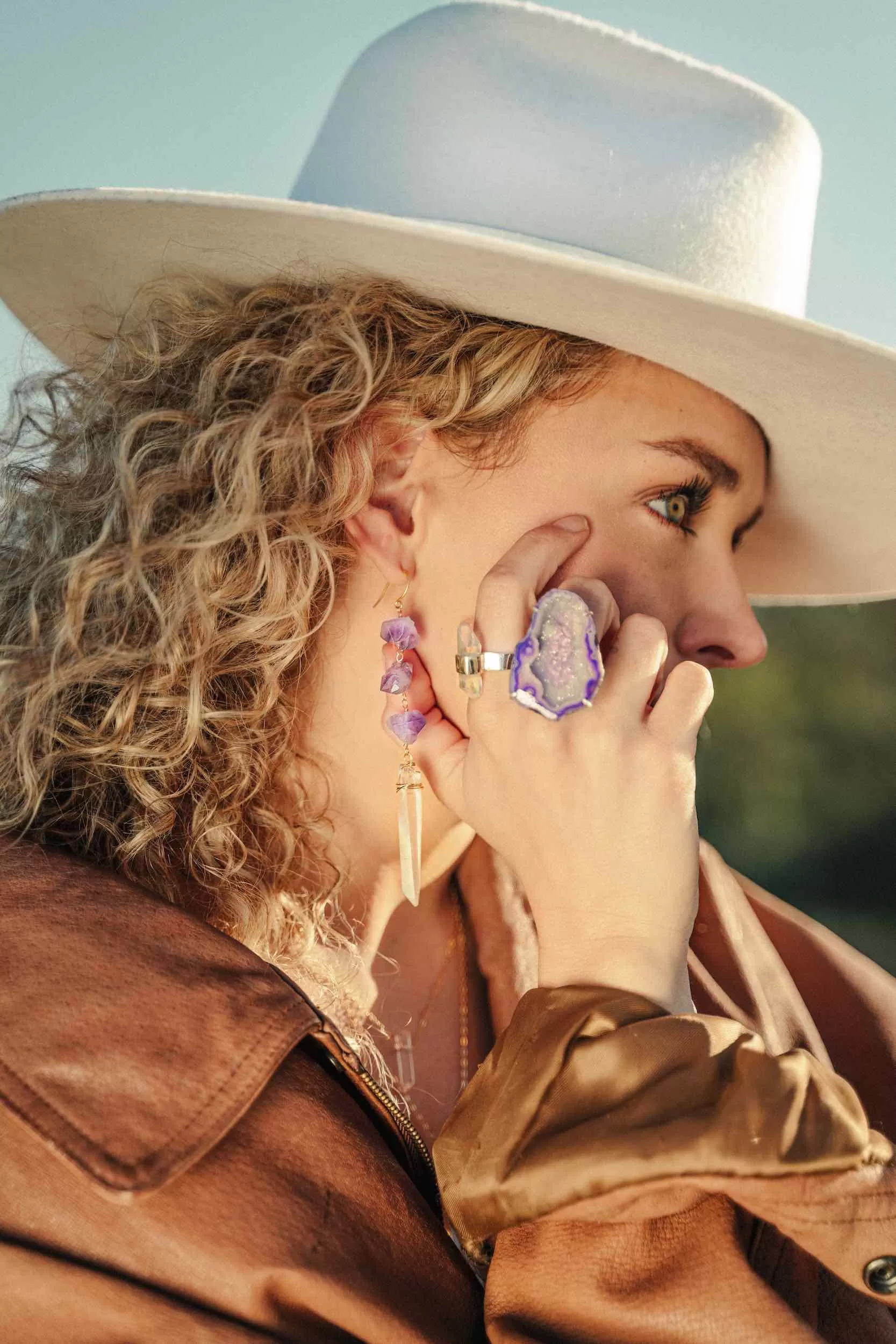 Goddess of Soul Amethyst Quartz Earrings