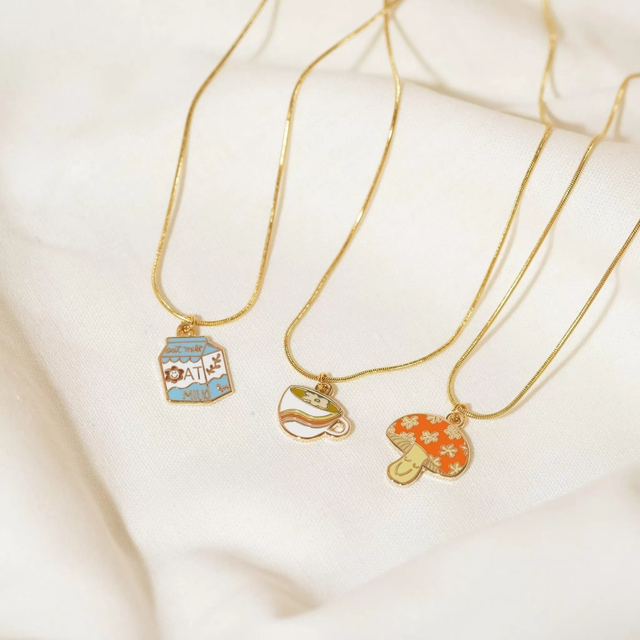 Happy Mushroom Charm Necklace