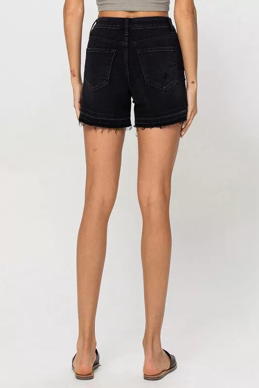 HIGH RISE CRISS CROSS STRETCH SHORTS