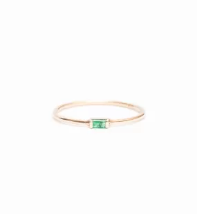 Horizontal Emerald Baguette Ring