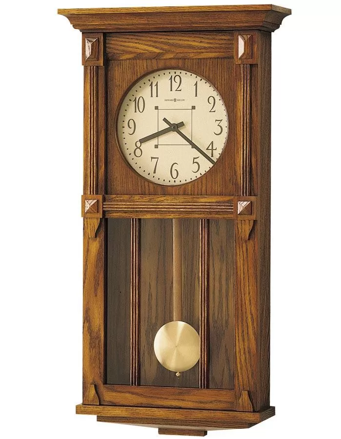 Howard Miller Ashbee II Pendulum Wall Clock - Heritage Oak Finish - Dual-Chime