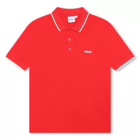 Hugo Boss Boys Basic Short Sleeve Polo _Red J25O25-991