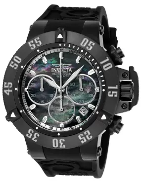 Invicta Mens Subaqua Chronograph - MOP Dial - Black Case - Rubber Strap - 500m