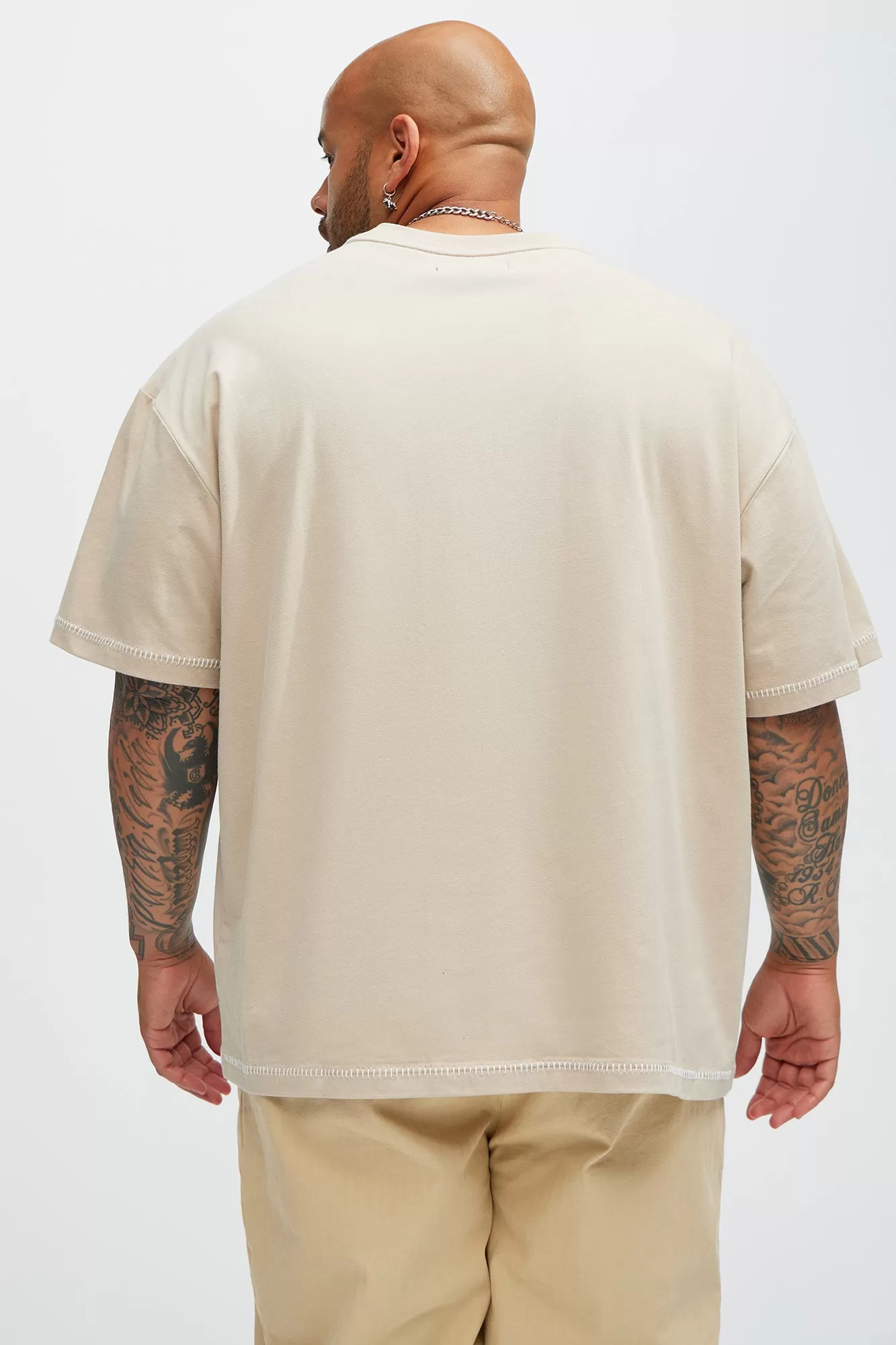 Jacob Stitch Relaxed Tee - Tan