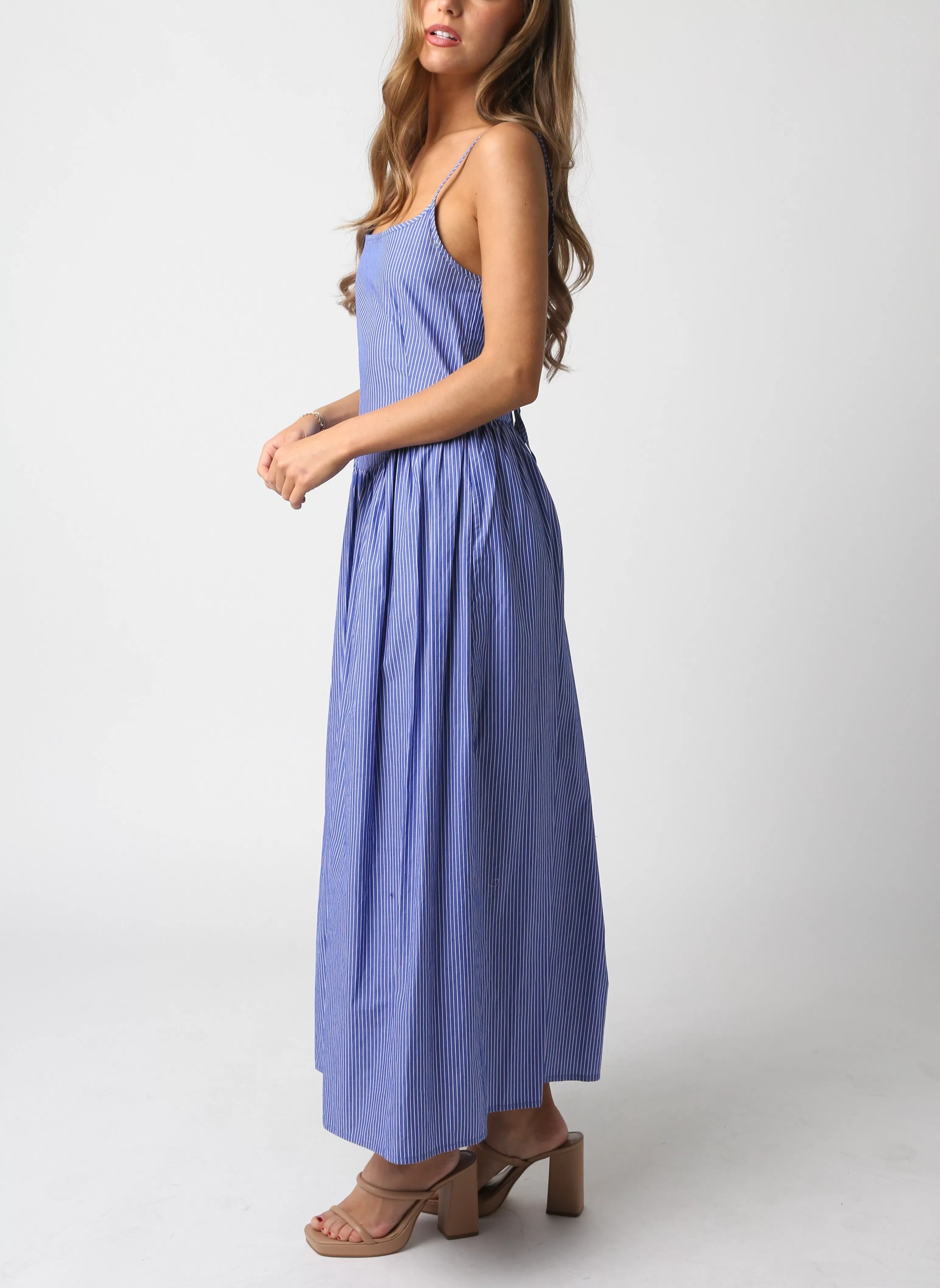 Keiran Stripe Tie Back Maxi Dress