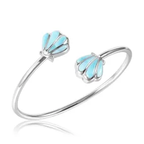 Larimar Oyster Shell Sleek Bangle