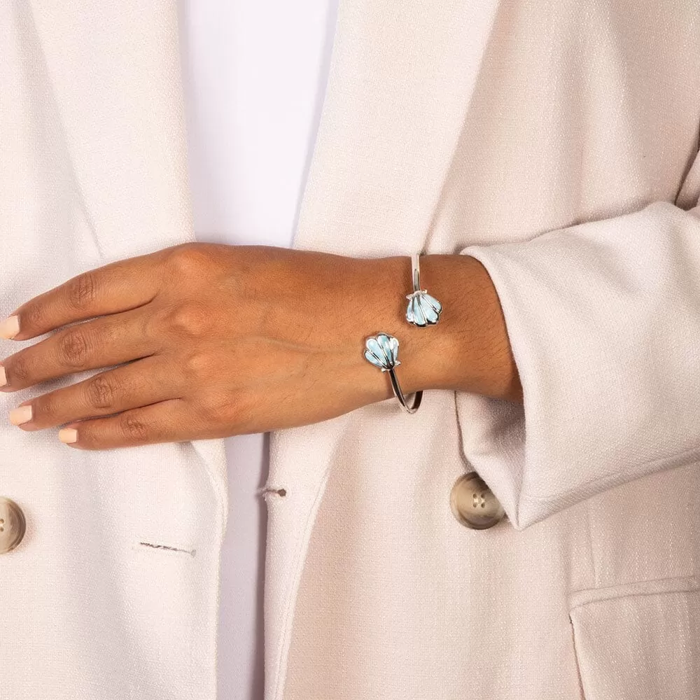 Larimar Oyster Shell Sleek Bangle