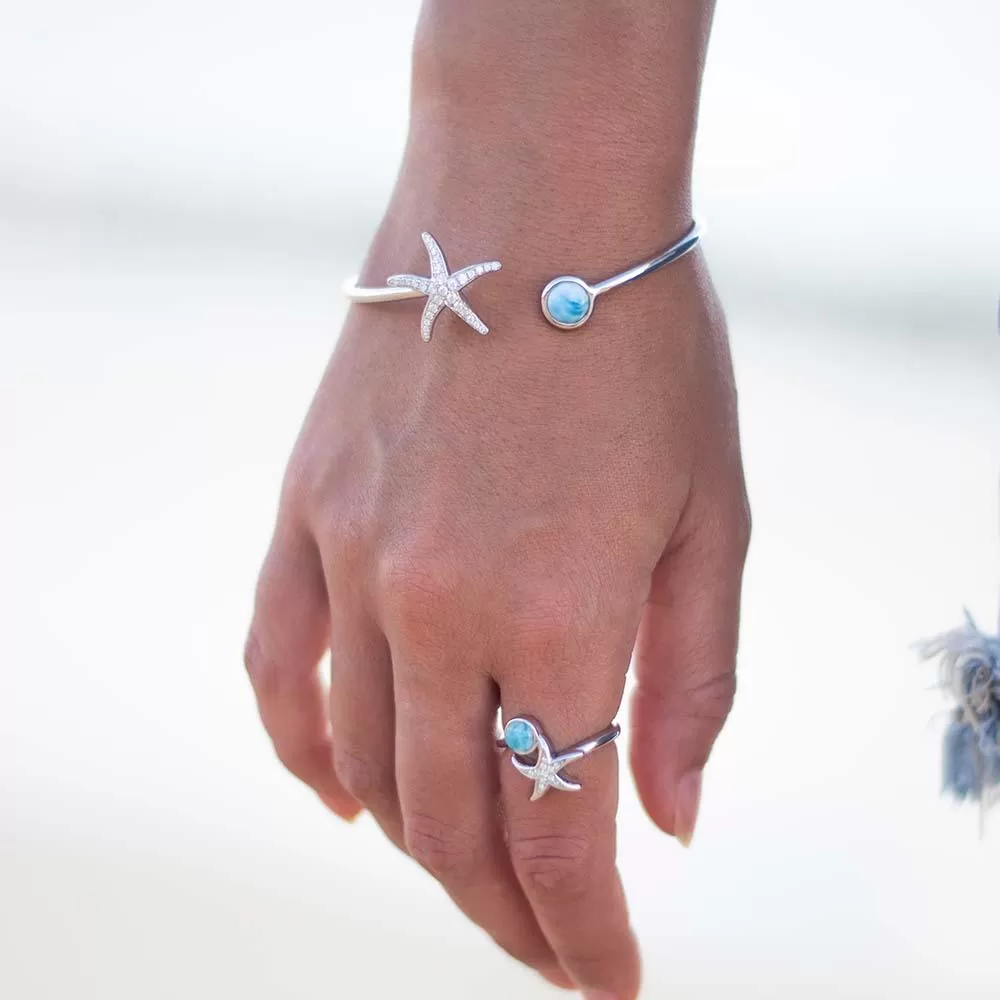 Larimar Sea Star Sleek Bangle