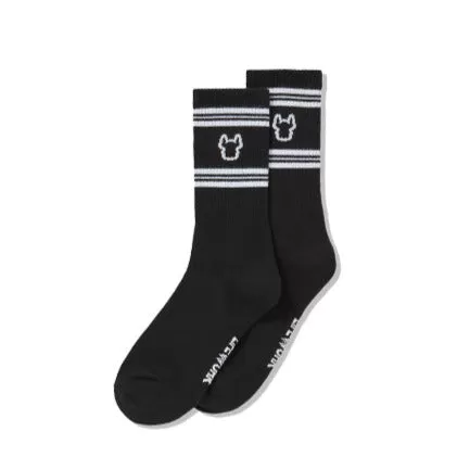 LifeWork Striped Outline Crew Socks Black