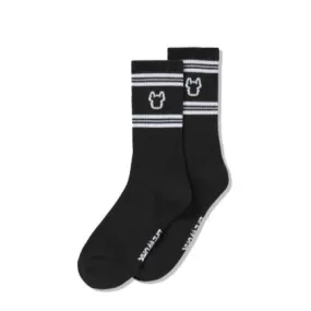 LifeWork Striped Outline Crew Socks Black