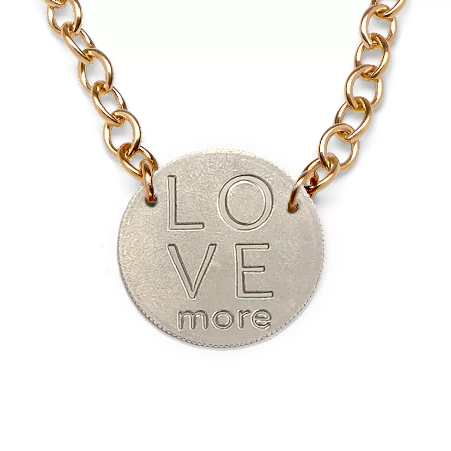 Mariamor Love More Quarter Statement Necklace, Gold