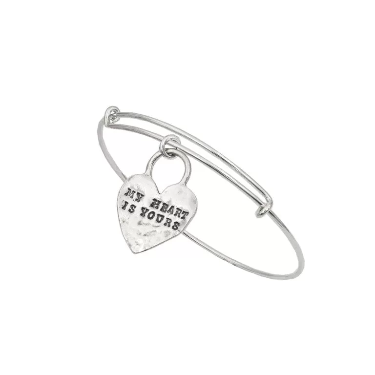 My Heart is Yours Engraved Bracelet - A Token of Endless Devotion