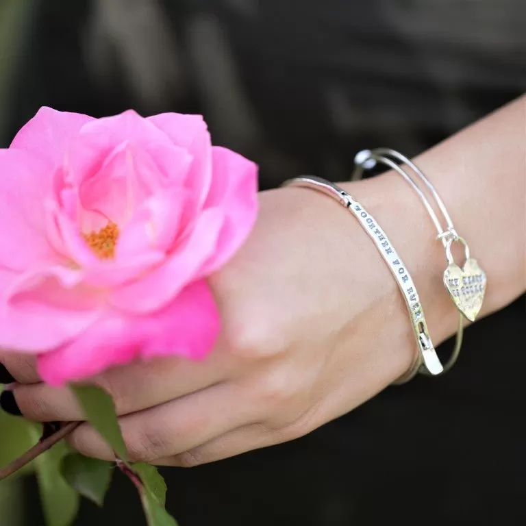 My Heart is Yours Engraved Bracelet - A Token of Endless Devotion