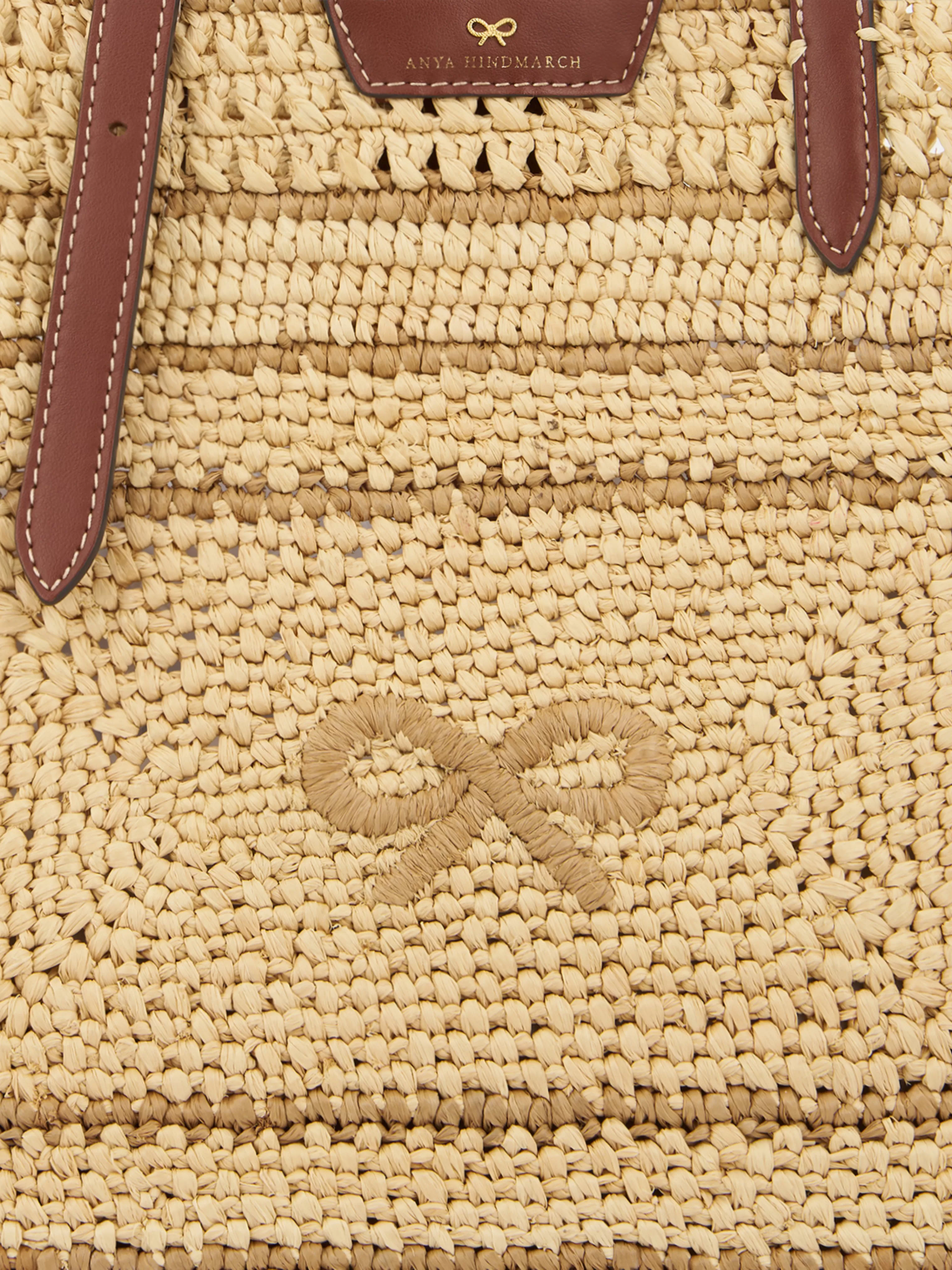 Natural Raffia E/W Bow Tote