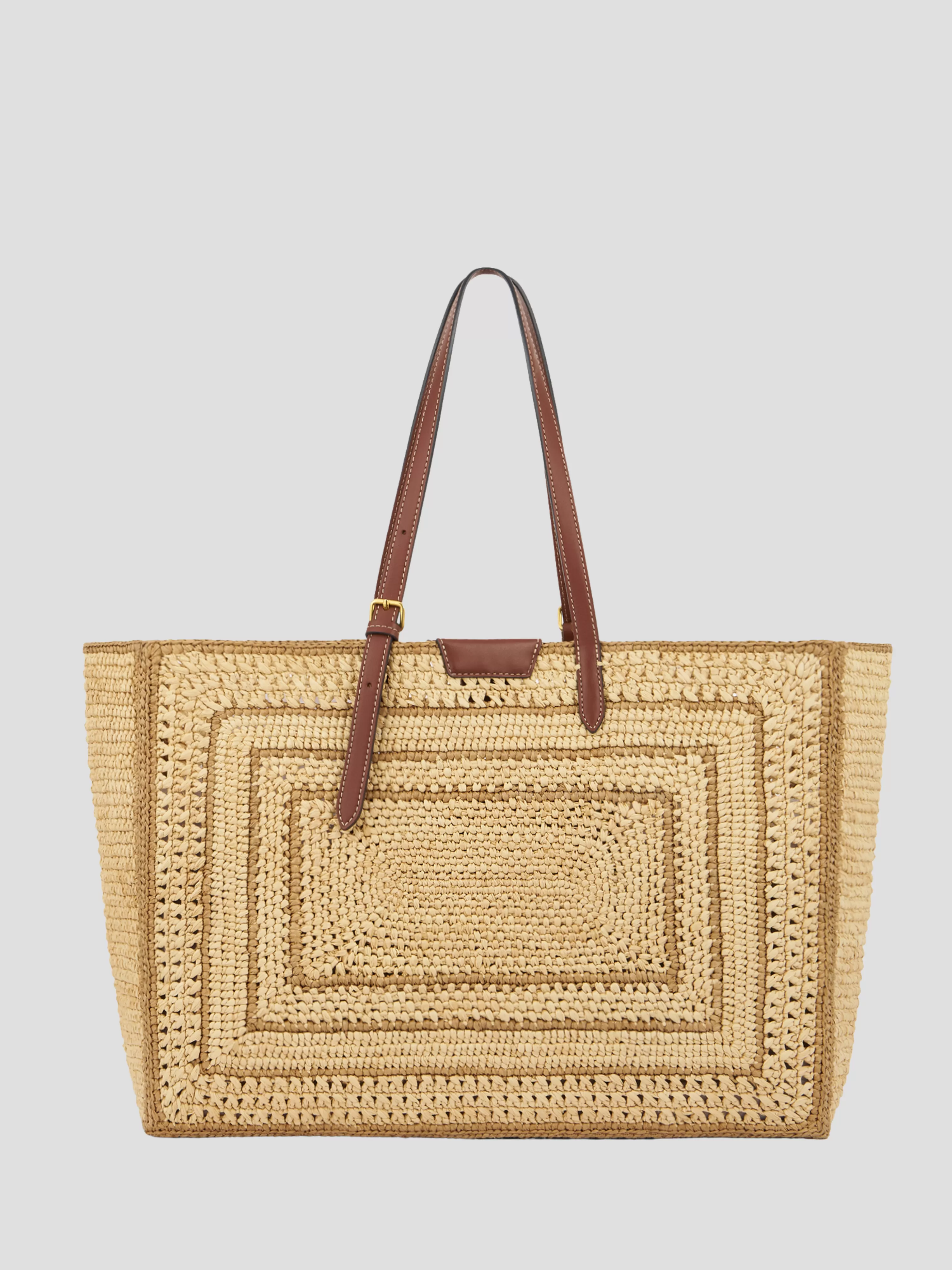 Natural Raffia E/W Bow Tote