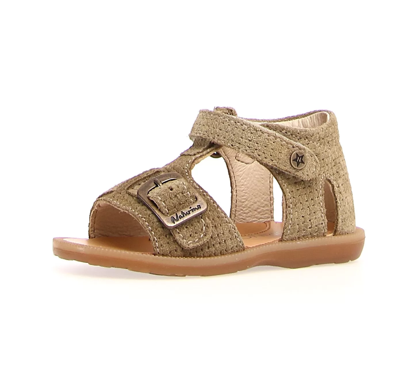 Naturino Quarzo - Sandals Suede Lizard Woven - Stone