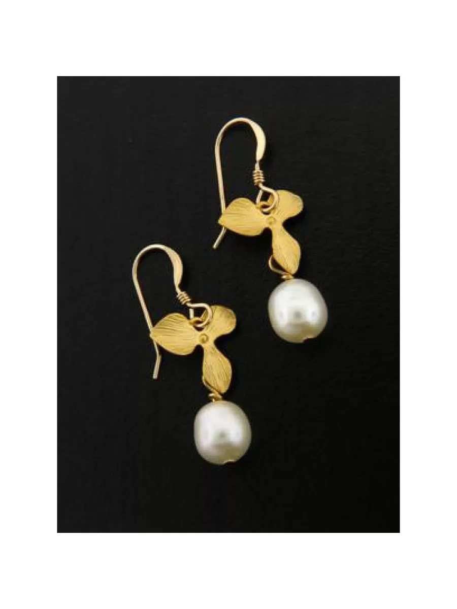 Orchid & Pearl Dangles