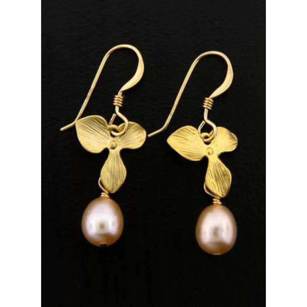 Orchid & Pearl Dangles