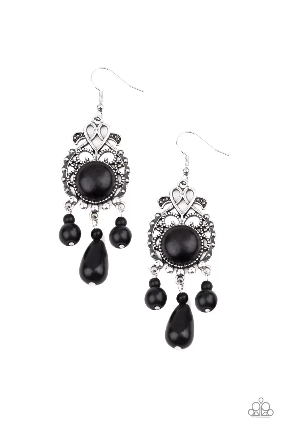 Paparazzi Earring Stone Bliss - Black Earring