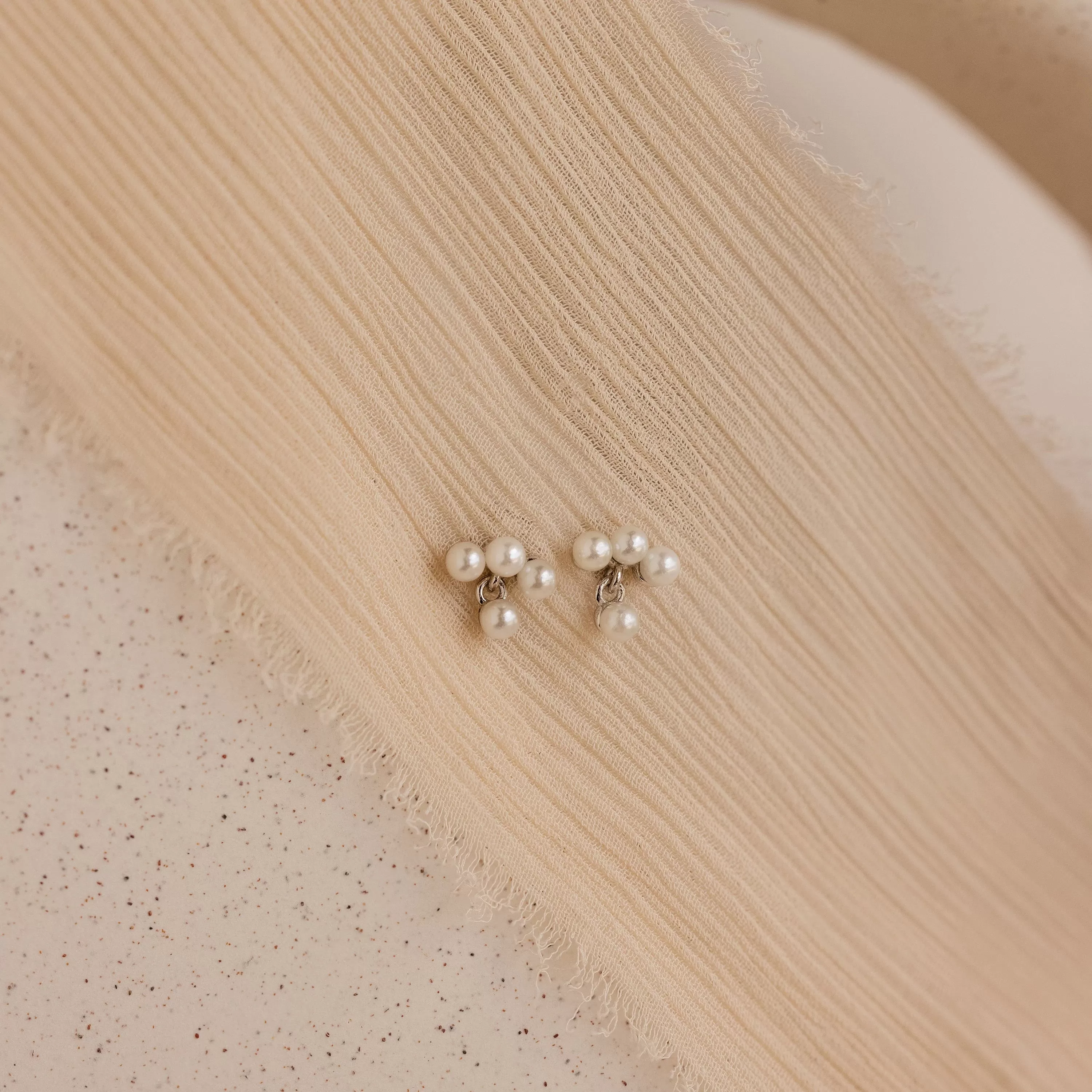 Pearl Cluster Drop Studs