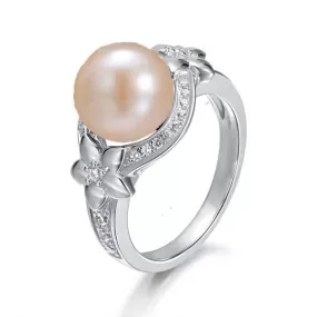 Pearl Pavé Plumeria Ring