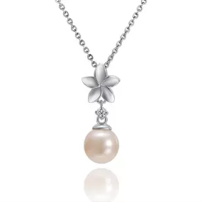 Pearl Plumeria Pendant