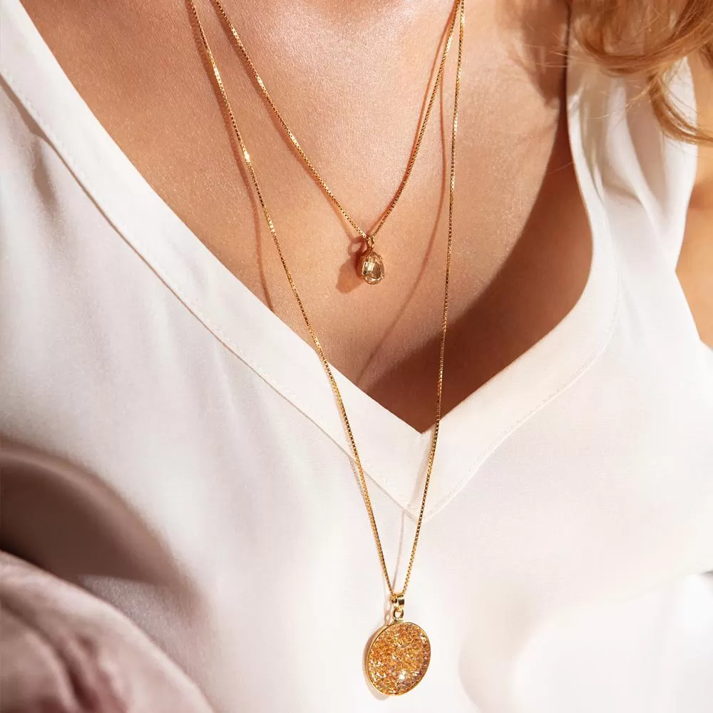 Petite Drop Necklace / Golden Shadow