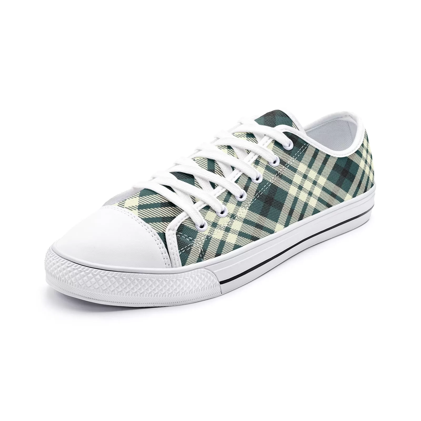 Plaid Unisex Low Top Canvas Shoes