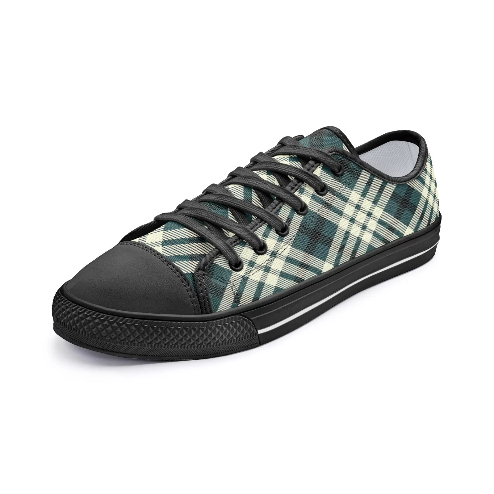 Plaid Unisex Low Top Canvas Shoes