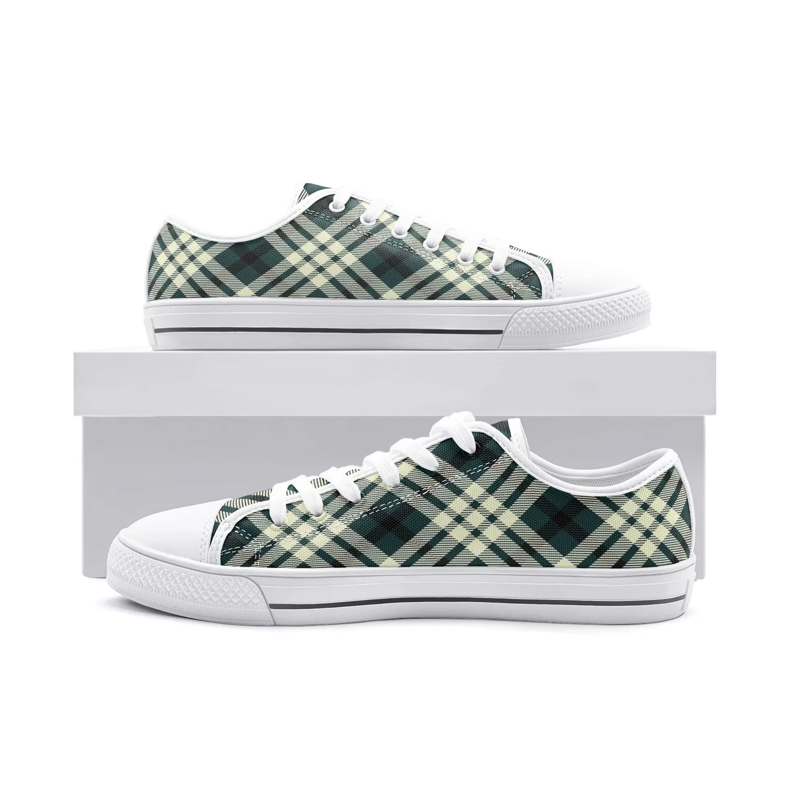 Plaid Unisex Low Top Canvas Shoes