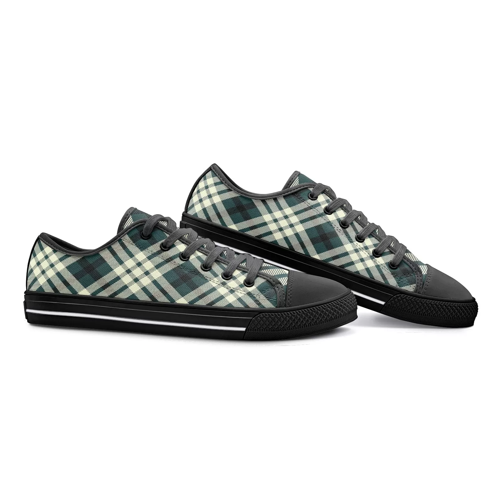 Plaid Unisex Low Top Canvas Shoes