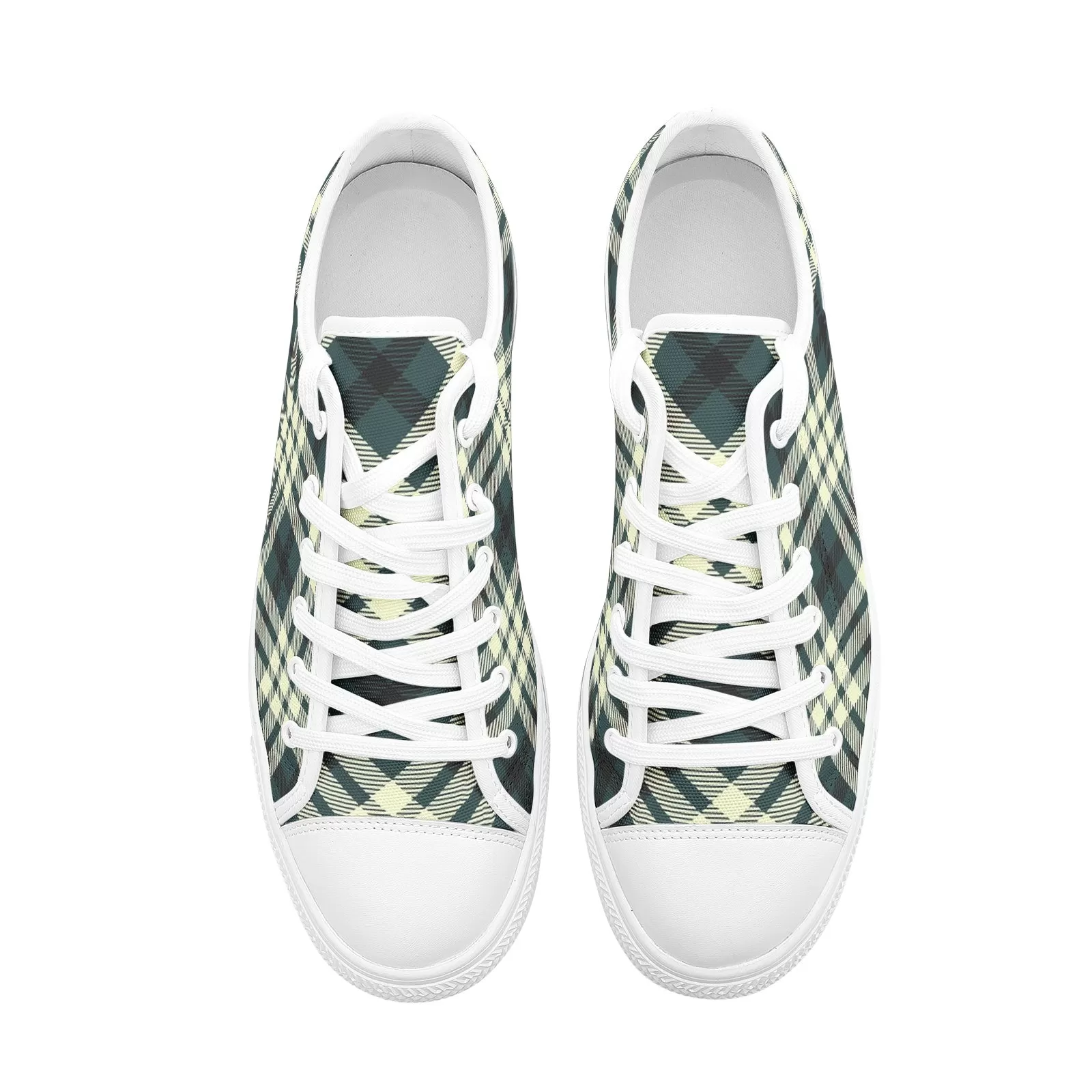 Plaid Unisex Low Top Canvas Shoes