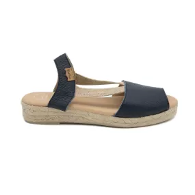 Plain Leather Wedge Espadrille for Women - Nuvol