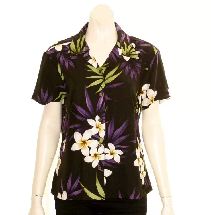 Plumeria Cluster Camp Blouse