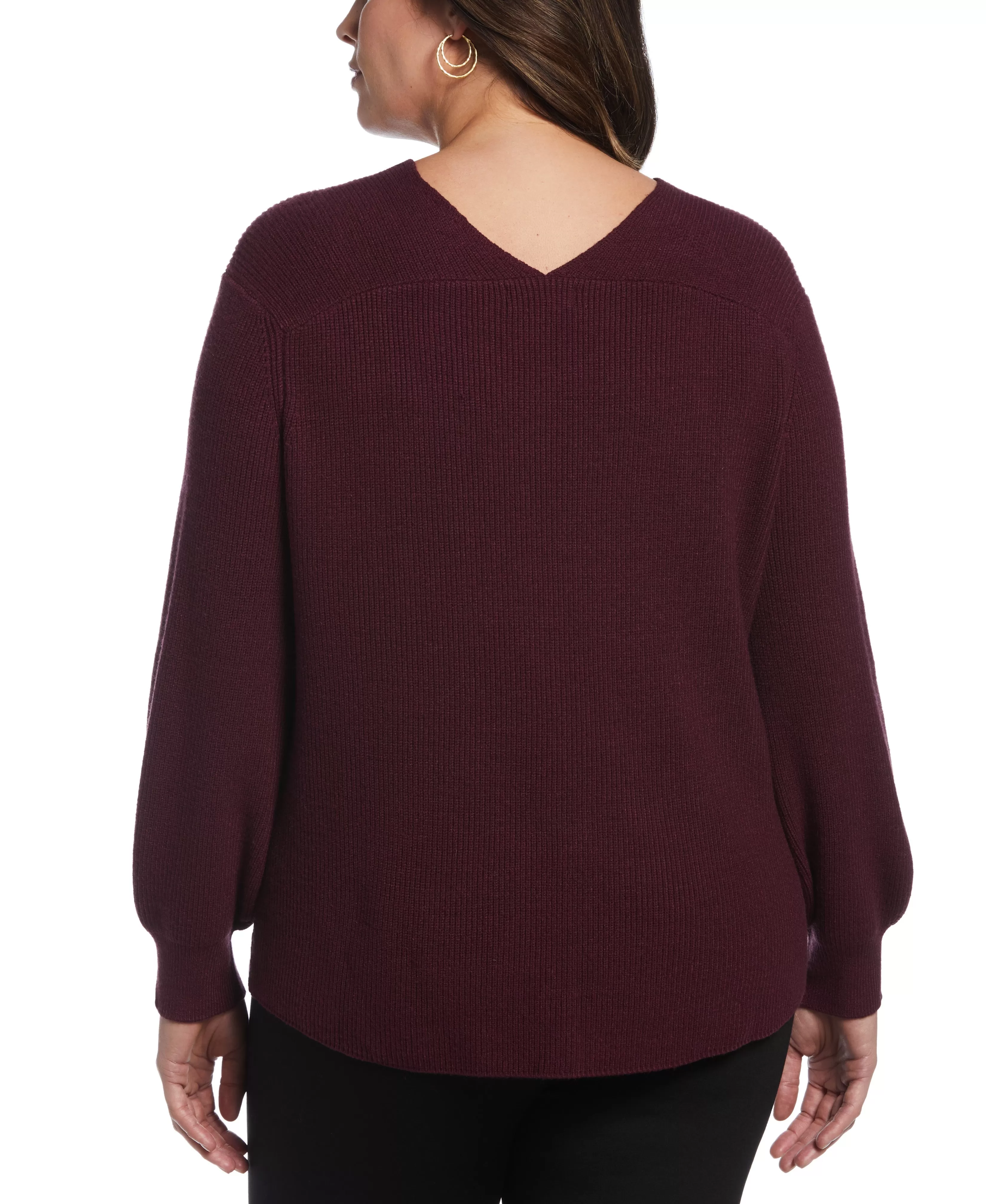 Plus Size Essential Ribbed V-Neck Sweater