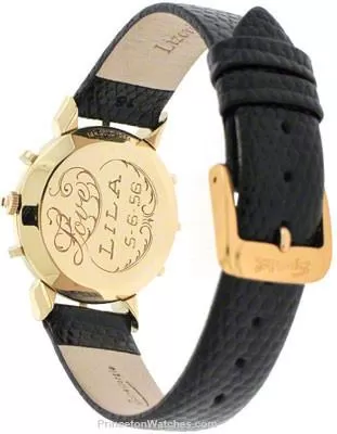 Pre-Owned Le Coultre Mens 14k Gold Watch - Fancy Bezel & Lugs - Black Dial