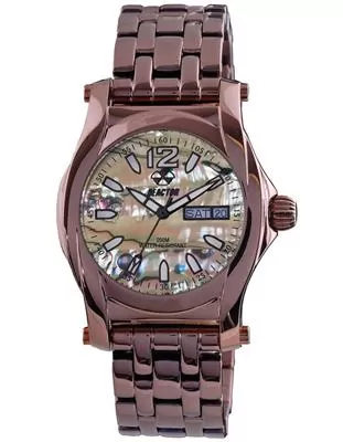 Reactor Curie Ladies Watch - Coffee Tone Stainless Steel - Natural Abalone Dial