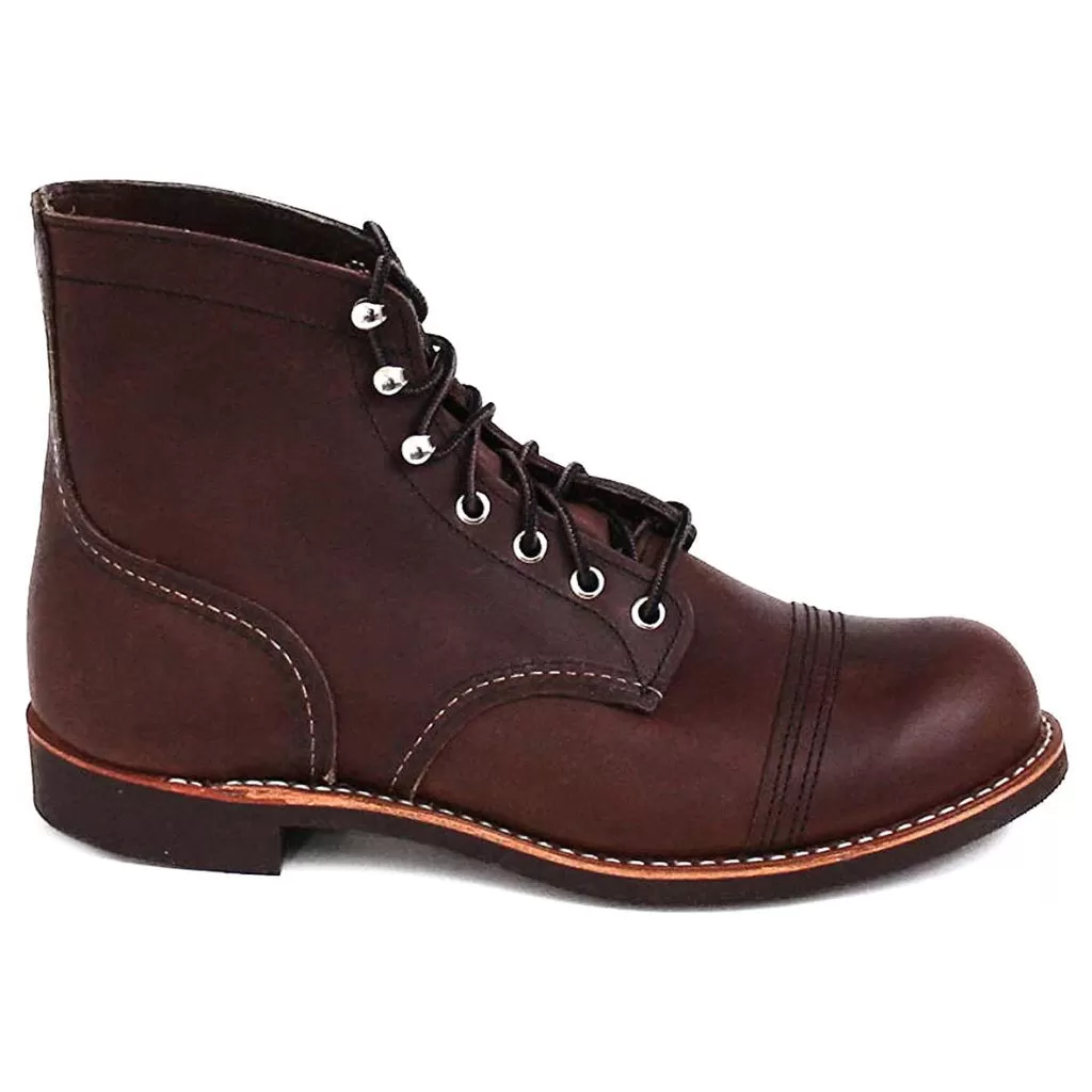 Red Wing Mens Boots Iron Ranger Casual Lace-Up Goodyear-Welt Toe-Cap Leather - UK 10