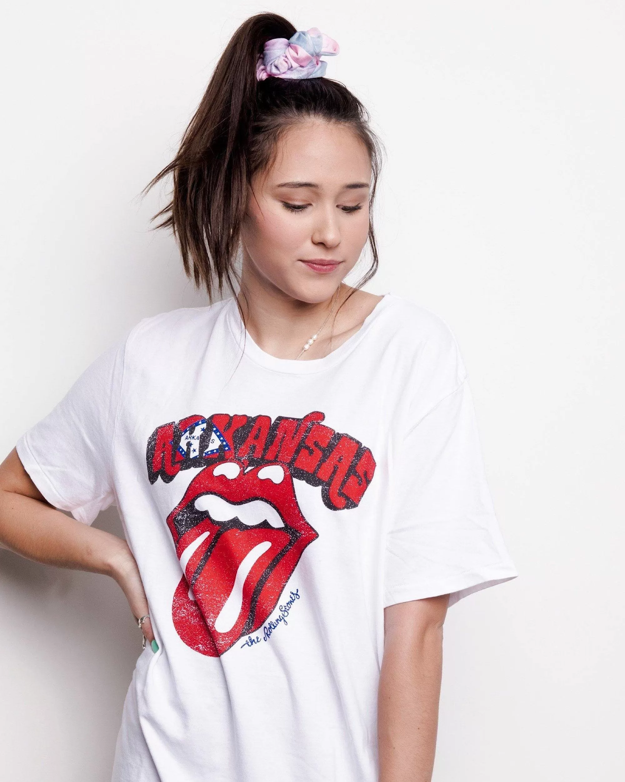 Rolling Stones Arkansas Flag Rocker White Tee