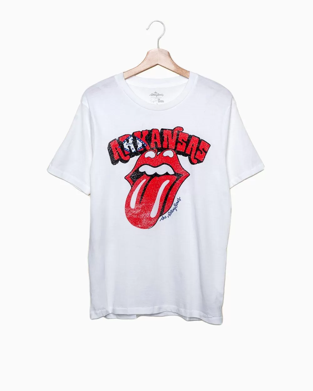 Rolling Stones Arkansas Flag Rocker White Tee