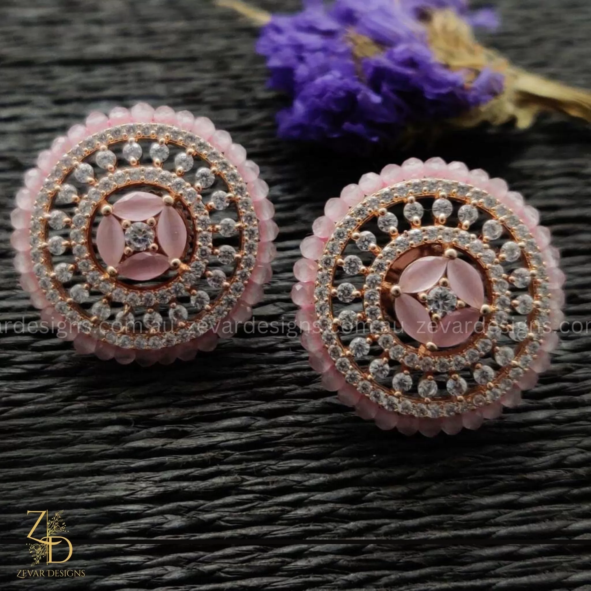 Rose Gold Pink Studs