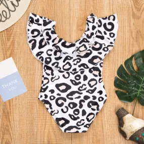 Ruffle Leopard Matching Swimsuits