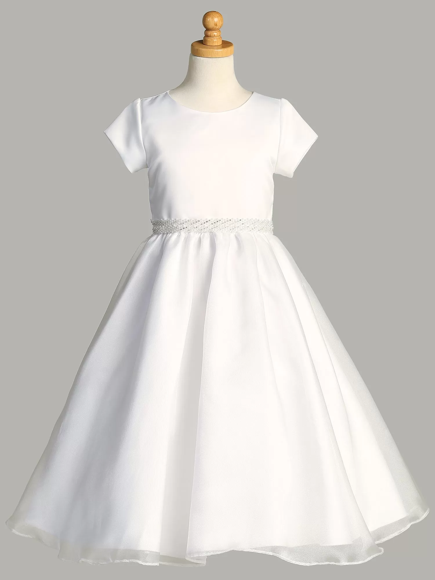 Satin & Crystal Organza First Communion Gown