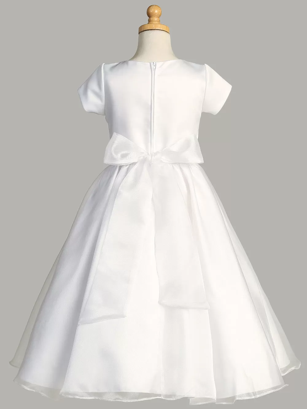 Satin & Crystal Organza First Communion Gown